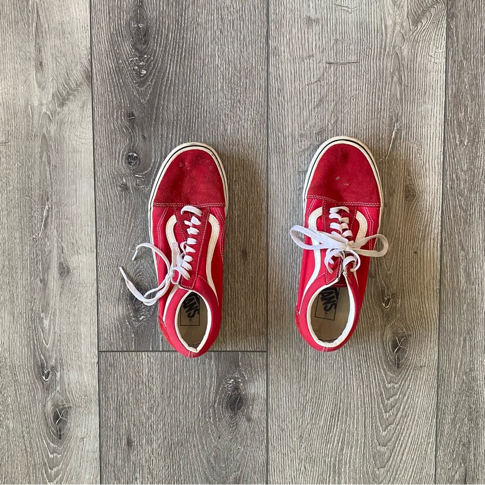 Vans Red and White Women's Sneakers